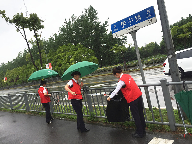 创城登高风雨行  松鹤志愿者热情高